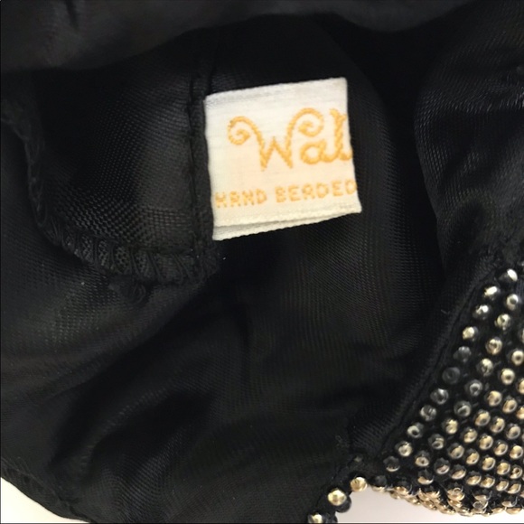 Vintage Black/Gold Beaded Purse With Metal Handles - Picture 8 of 11